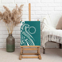 Kia Orana Cook Islands Canvas Wall Art Teal Plumeria Tropical Waves LT7 - Polynesian Pride