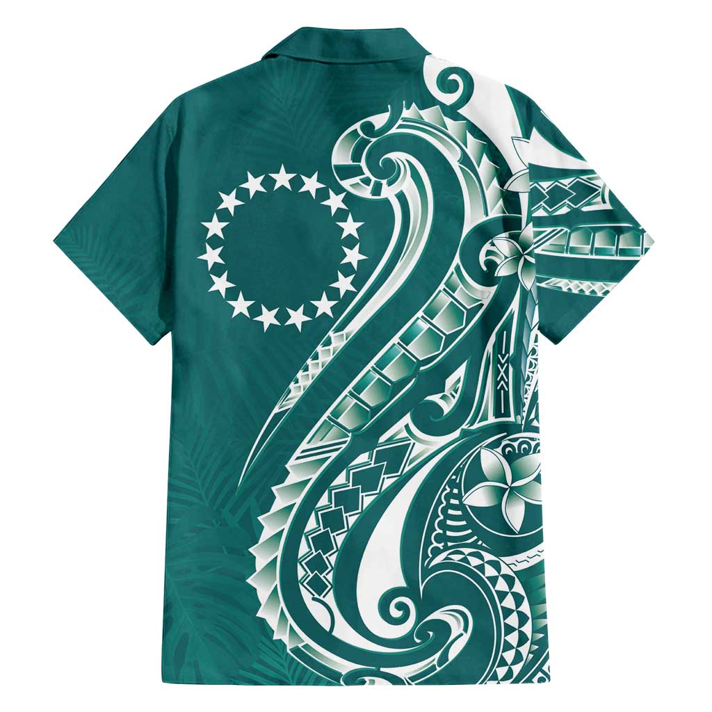 Kia Orana Cook Islands Family Matching Tank Maxi Dress and Hawaiian Shirt Teal Plumeria Tropical Waves - Polynesian Pride