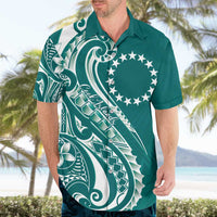 Kia Orana Cook Islands Hawaiian Shirt Teal Plumeria Tropical Waves LT7 - Polynesian Pride