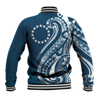 Kia Orana Cook Islands Baseball Jacket Auika Plumeria Tropical Waves LT7 - Polynesian Pride