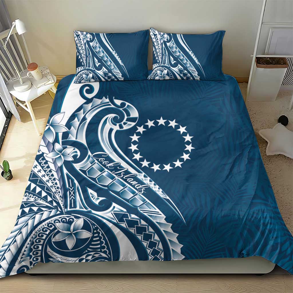 Kia Orana Cook Islands Bedding Set Auika Plumeria Tropical Waves - Polynesian Pride