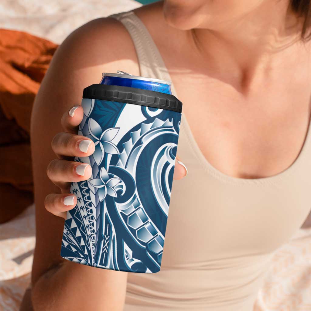 Kia Orana Cook Islands 4 in 1 Can Cooler Tumbler Auika Plumeria Tropical Waves - Polynesian Pride