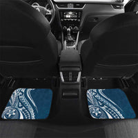 Kia Orana Cook Islands Car Mats Auika Plumeria Tropical Waves LT7 Set 2pcs - Back Navy Blue - Polynesian Pride