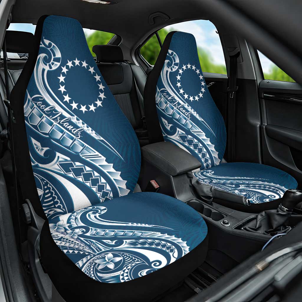 Kia Orana Cook Islands Car Seat Cover Auika Plumeria Tropical Waves - Polynesian Pride