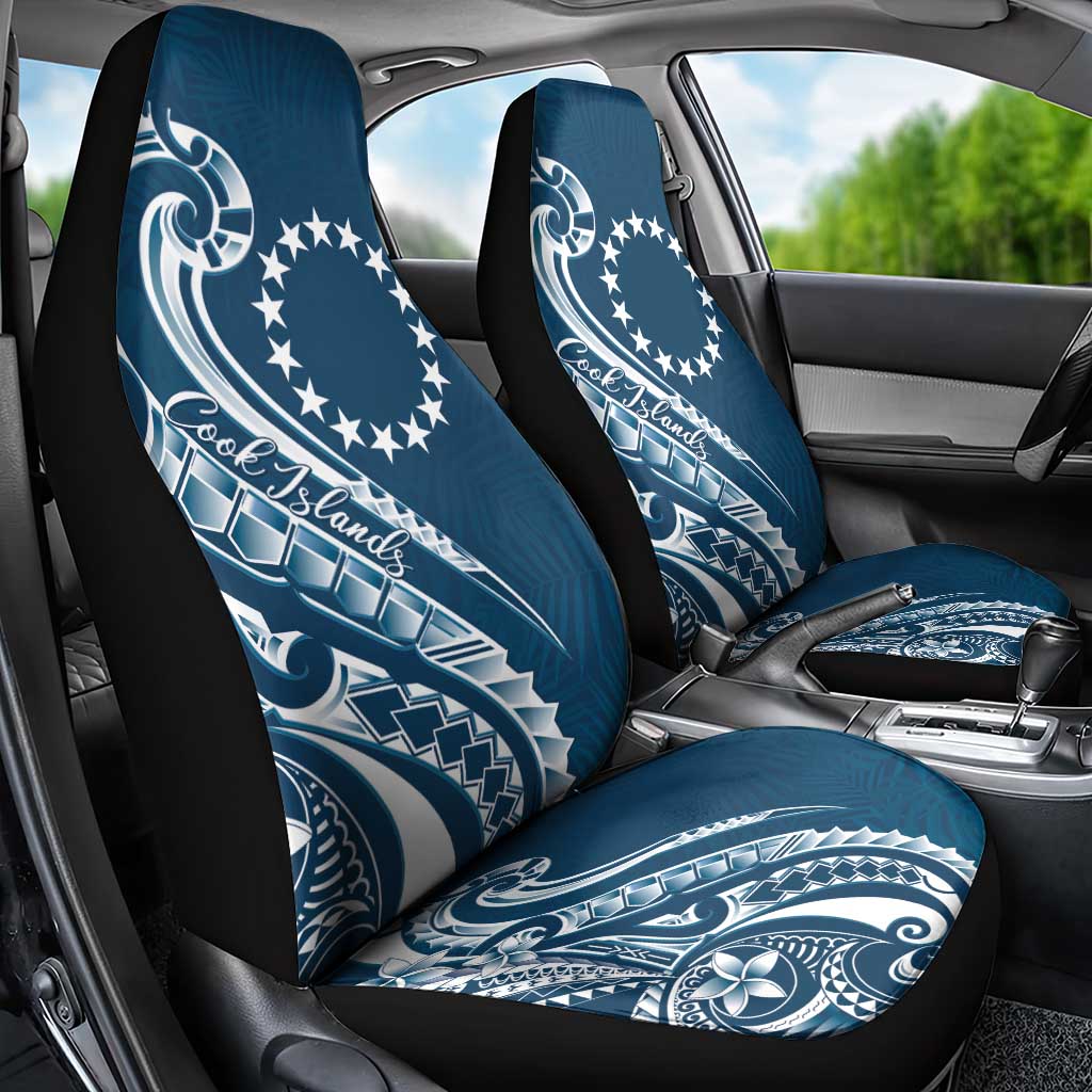 Kia Orana Cook Islands Car Seat Cover Auika Plumeria Tropical Waves - Polynesian Pride