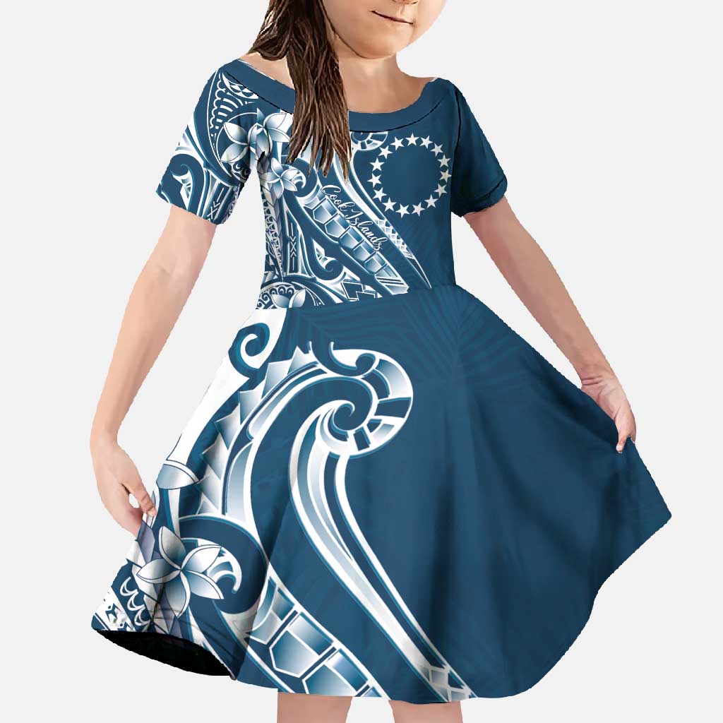 Kia Orana Cook Islands Family Matching Tank Maxi Dress and Hawaiian Shirt Auika Plumeria Tropical Waves - Polynesian Pride