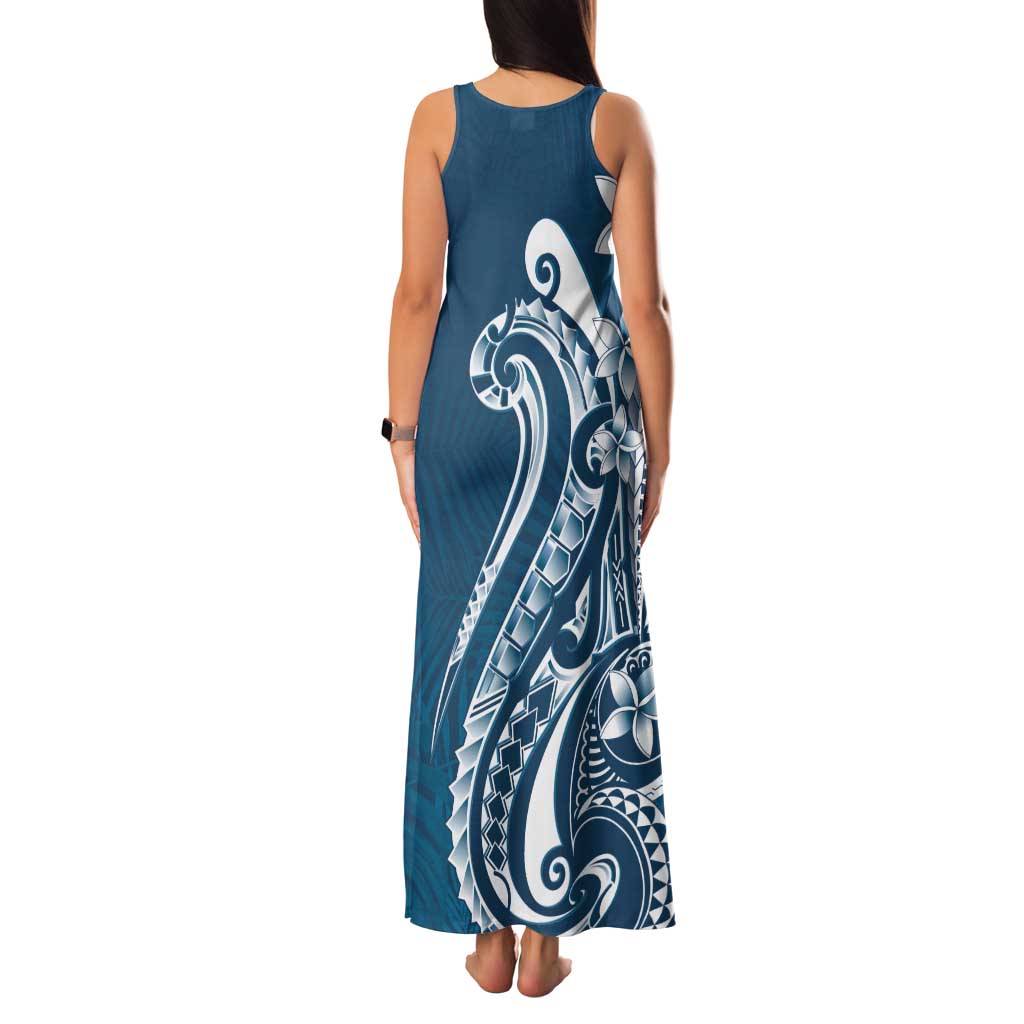 Kia Orana Cook Islands Family Matching Tank Maxi Dress and Hawaiian Shirt Auika Plumeria Tropical Waves - Polynesian Pride