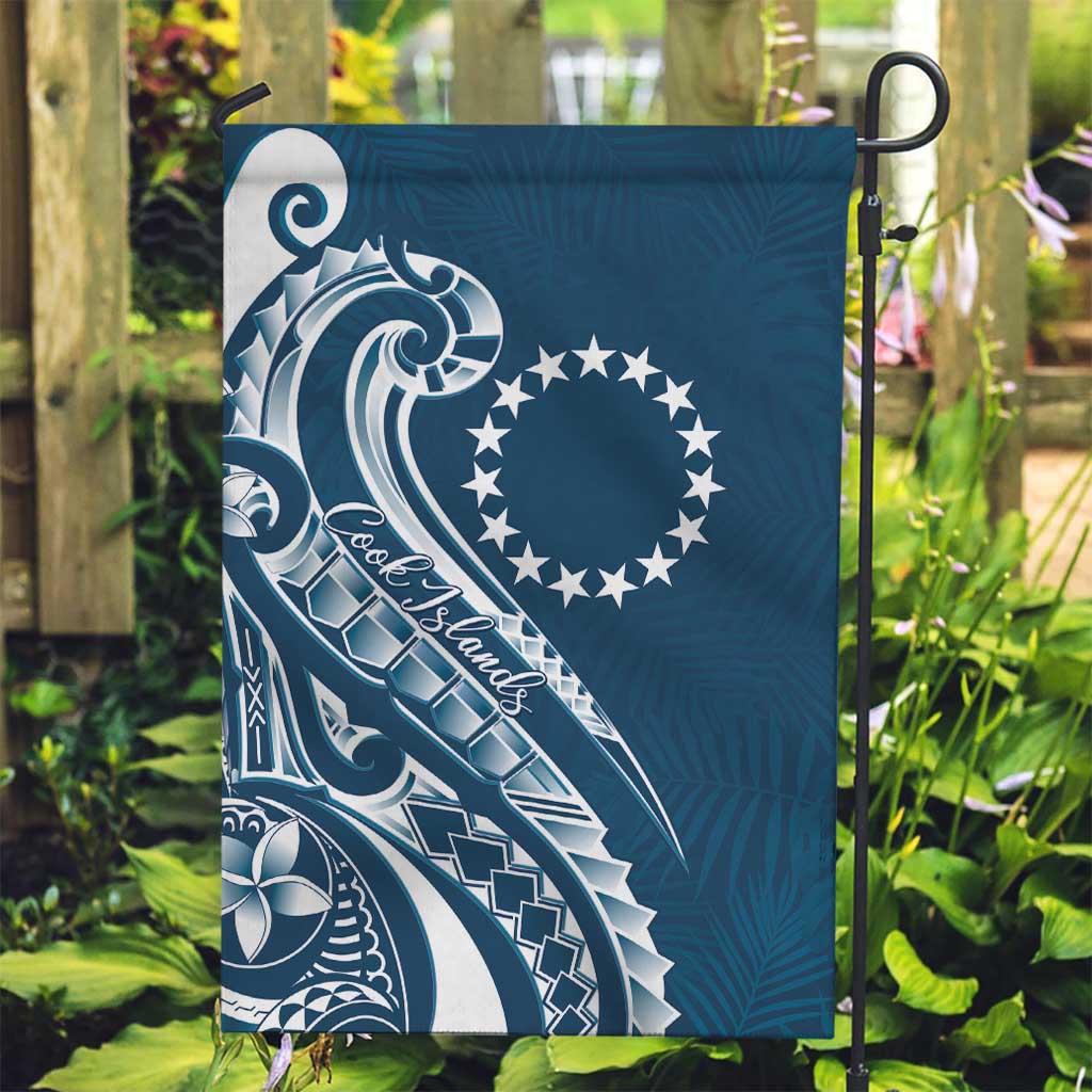 Kia Orana Cook Islands Garden Flag Auika Plumeria Tropical Waves - Polynesian Pride