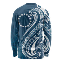 Kia Orana Cook Islands Long Sleeve Shirt Auika Plumeria Tropical Waves LT7 - Polynesian Pride