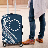 Kia Orana Cook Islands Luggage Cover Auika Plumeria Tropical Waves - Polynesian Pride