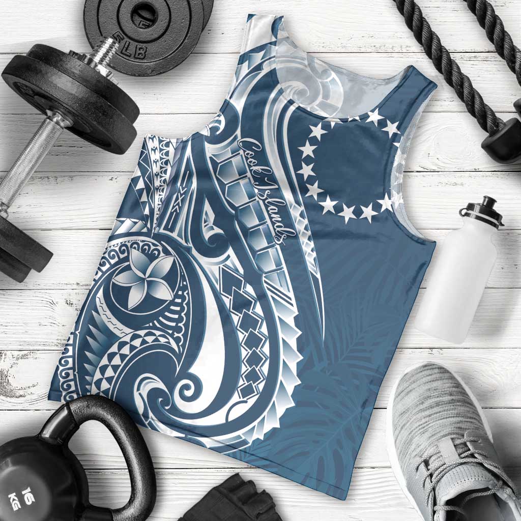 Kia Orana Cook Islands Men Tank Top Auika Plumeria Tropical Waves LT7 - Polynesian Pride