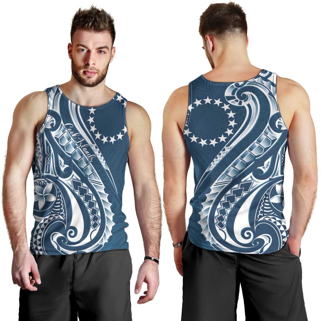 Kia Orana Cook Islands Men Tank Top Auika Plumeria Tropical Waves LT7 - Polynesian Pride