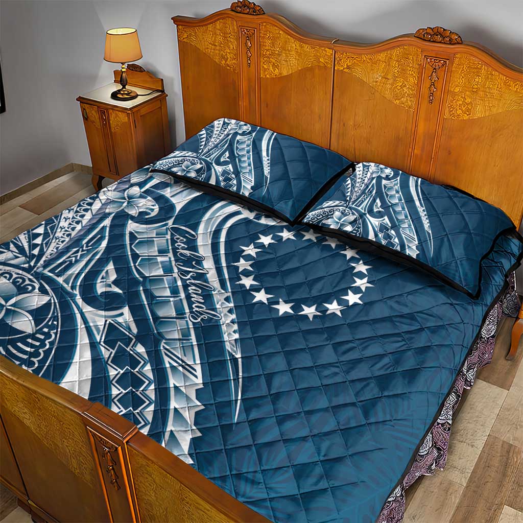 Kia Orana Cook Islands Quilt Bed Set Auika Plumeria Tropical Waves - Polynesian Pride