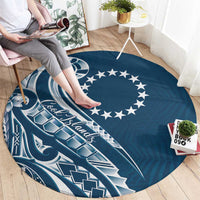 Kia Orana Cook Islands Round Carpet Auika Plumeria Tropical Waves - Polynesian Pride