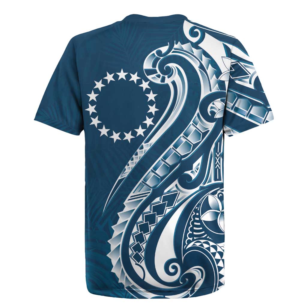 Kia Orana Cook Islands Rugby Jersey Auika Plumeria Tropical Waves LT7 - Polynesian Pride