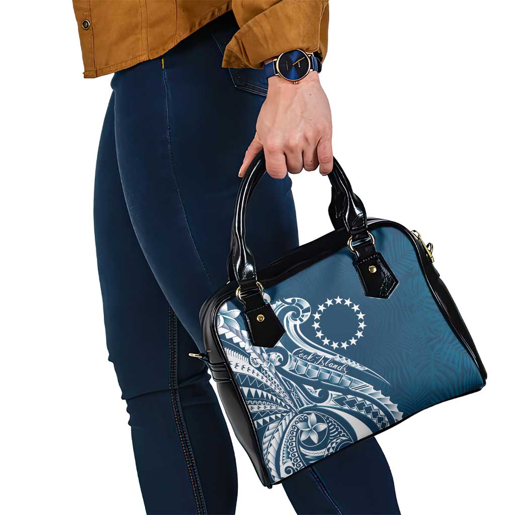 Kia Orana Cook Islands Shoulder Handbag Auika Plumeria Tropical Waves - Polynesian Pride