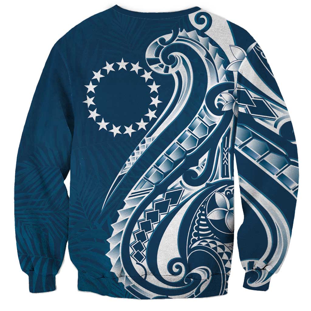 Kia Orana Cook Islands Sweatshirt Auika Plumeria Tropical Waves LT7 - Polynesian Pride