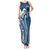 Kia Orana Cook Islands Tank Maxi Dress Auika Plumeria Tropical Waves - Polynesian Pride