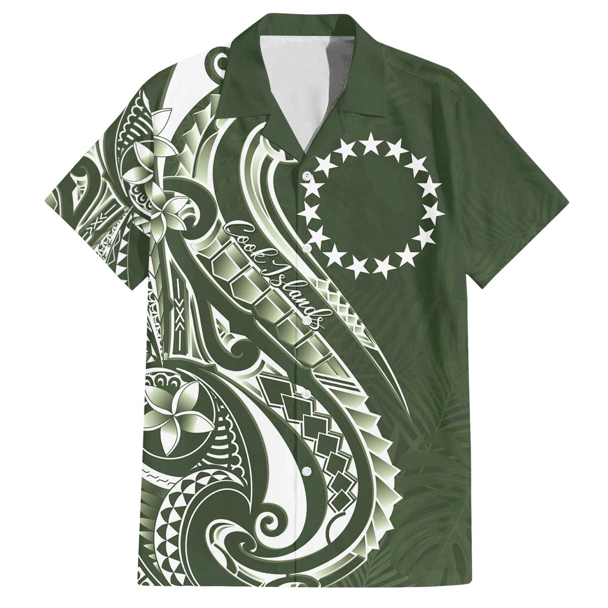 Kia Orana Cook Islands Family Matching Off The Shoulder Long Sleeve Dress and Hawaiian Shirt Matie Plumeria Tropical Waves - Polynesian Pride