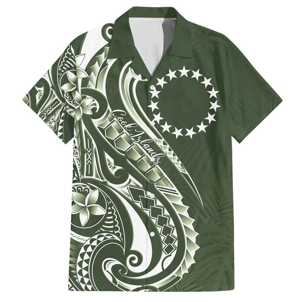Kia Orana Cook Islands Family Matching Off Shoulder Short Dress and Hawaiian Shirt Matie Plumeria Tropical Waves - Polynesian Pride