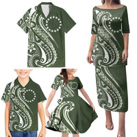 Kia Orana Cook Islands Family Matching Puletasi and Hawaiian Shirt Matie Plumeria Tropical Waves - Polynesian Pride
