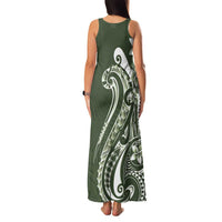 Kia Orana Cook Islands Family Matching Tank Maxi Dress and Hawaiian Shirt Matie Plumeria Tropical Waves - Polynesian Pride