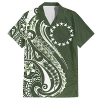 Kia Orana Cook Islands Hawaiian Shirt Matie Plumeria Tropical Waves LT7 Sage Green - Polynesian Pride