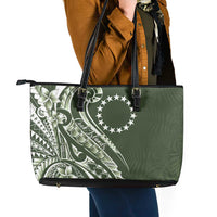 Kia Orana Cook Islands Leather Tote Bag Matie Plumeria Tropical Waves - Polynesian Pride