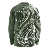 Kia Orana Cook Islands Long Sleeve Shirt Matie Plumeria Tropical Waves LT7 - Polynesian Pride