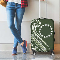 Kia Orana Cook Islands Luggage Cover Matie Plumeria Tropical Waves - Polynesian Pride