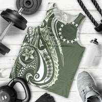 Kia Orana Cook Islands Men Tank Top Matie Plumeria Tropical Waves - Polynesian Pride