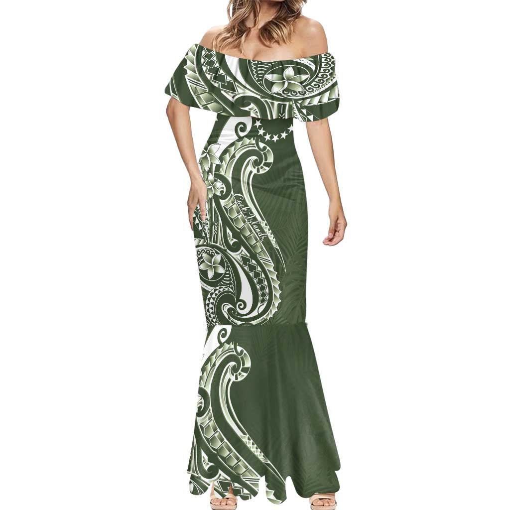 Kia Orana Cook Islands Mermaid Dress Matie Plumeria Tropical Waves - Polynesian Pride