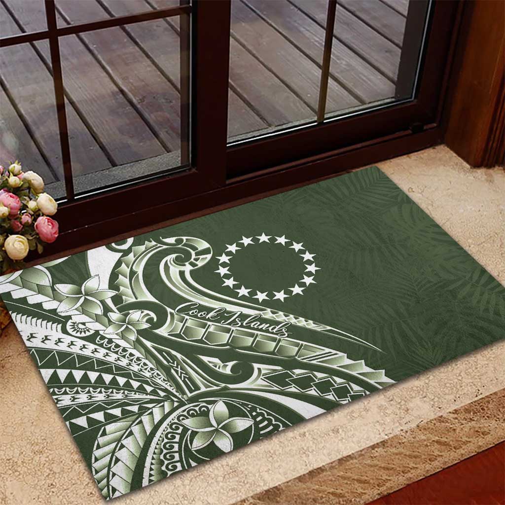 Kia Orana Cook Islands Rubber Doormat Matie Plumeria Tropical Waves LT7 - Polynesian Pride