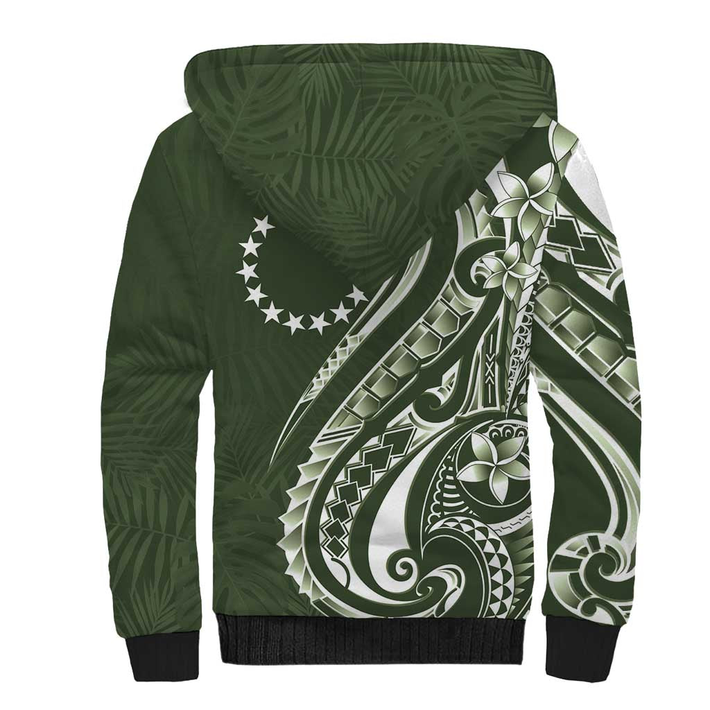 Kia Orana Cook Islands Sherpa Hoodie Matie Plumeria Tropical Waves - Polynesian Pride