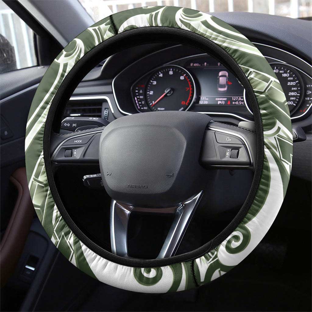 Kia Orana Cook Islands Steering Wheel Cover Matie Plumeria Tropical Waves LT7 - Polynesian Pride