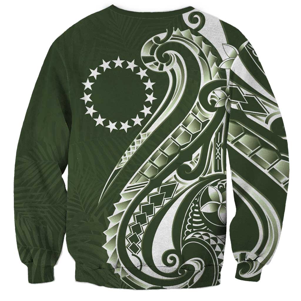 Kia Orana Cook Islands Sweatshirt Matie Plumeria Tropical Waves LT7 - Polynesian Pride