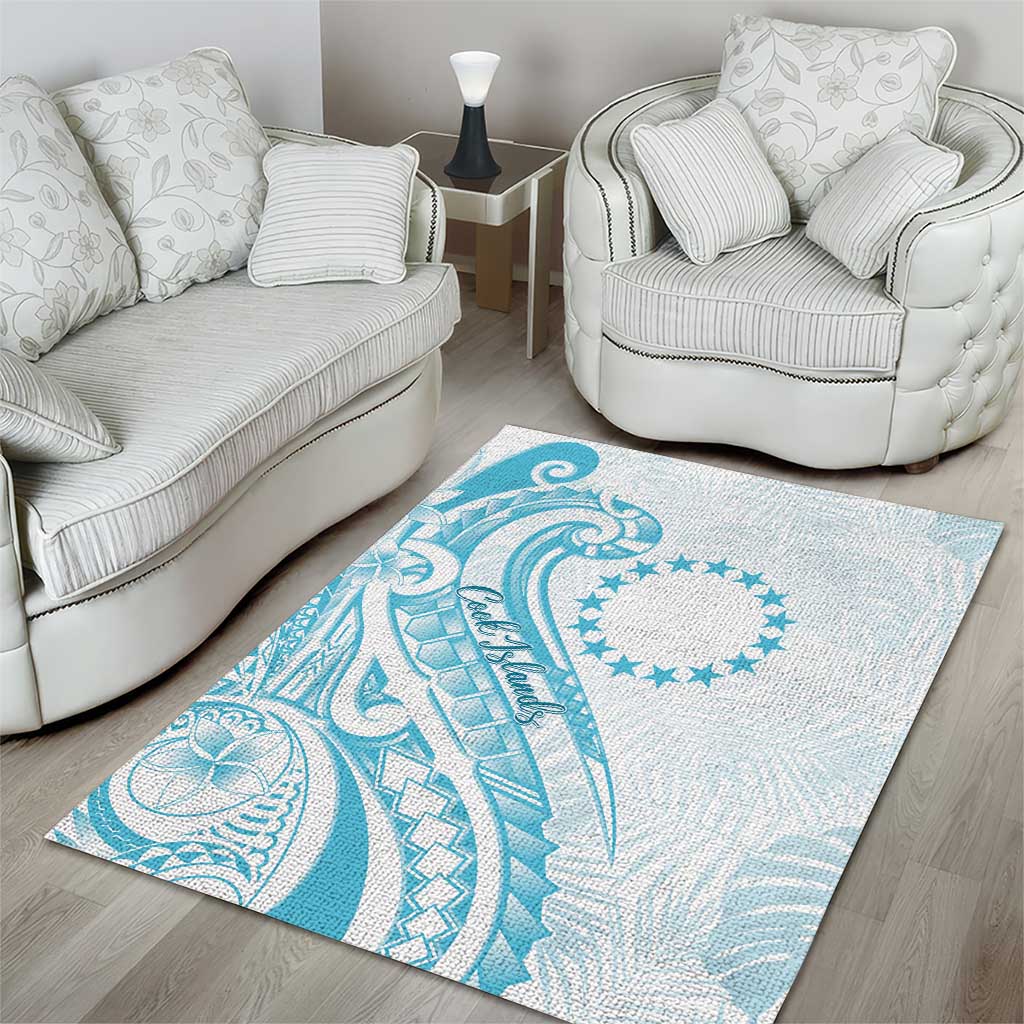 Kia Orana Cook Islands Area Rug Moana Plumeria Tropical Waves - Polynesian Pride