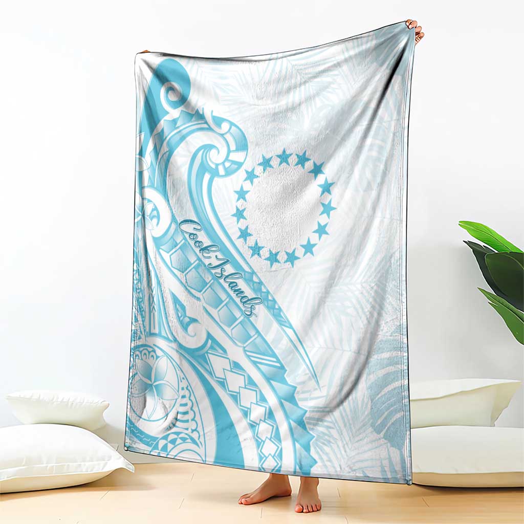 Kia Orana Cook Islands Blanket Moana Plumeria Tropical Waves - Polynesian Pride