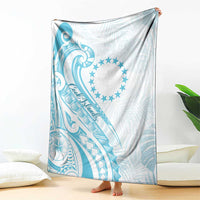 Kia Orana Cook Islands Blanket Moana Plumeria Tropical Waves - Polynesian Pride