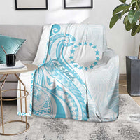 Kia Orana Cook Islands Blanket Moana Plumeria Tropical Waves - Polynesian Pride