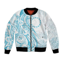 Kia Orana Cook Islands Bomber Jacket Moana Plumeria Tropical Waves - Polynesian Pride