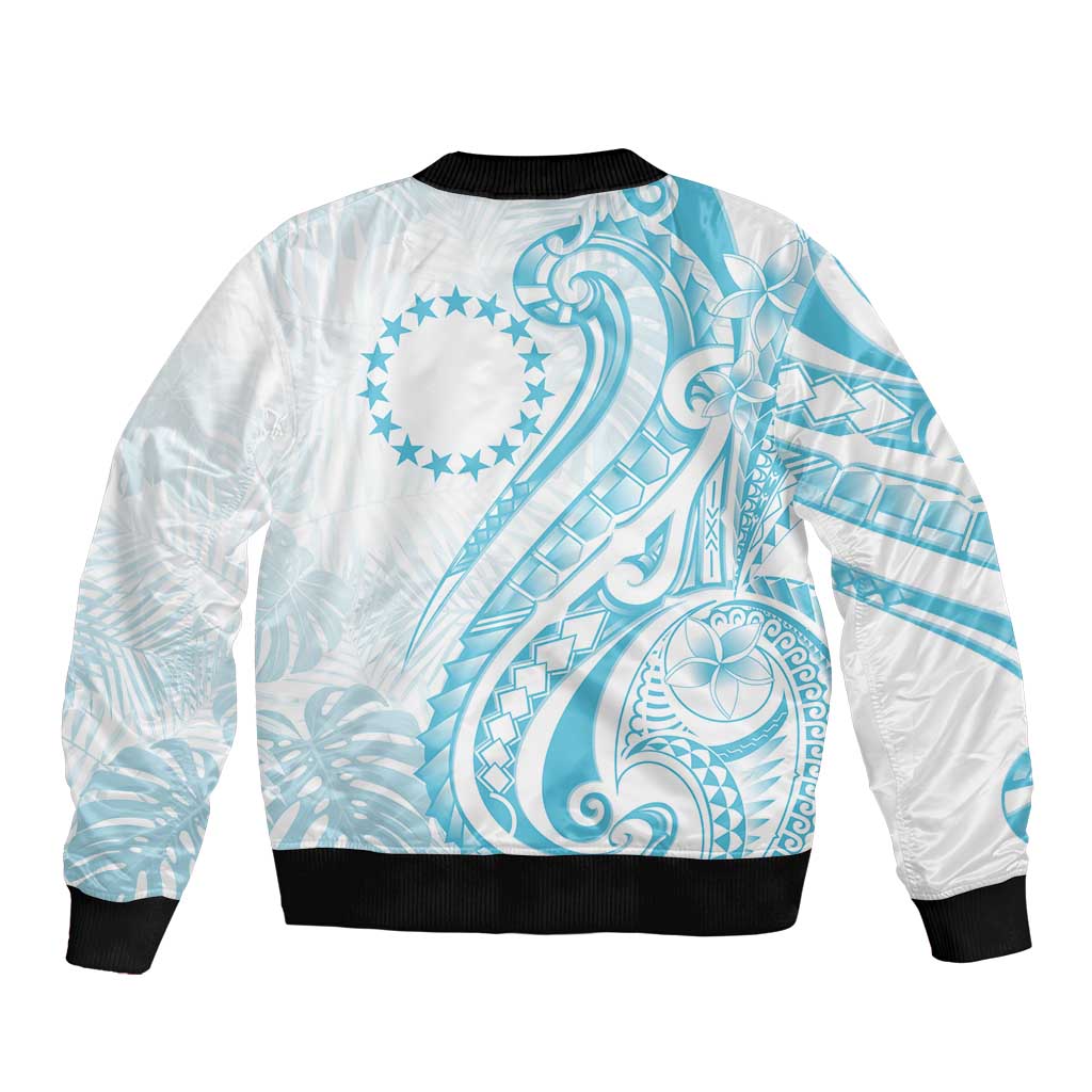 Kia Orana Cook Islands Bomber Jacket Moana Plumeria Tropical Waves - Polynesian Pride