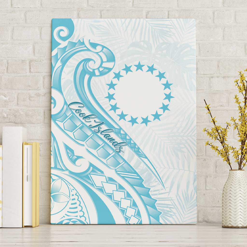 Kia Orana Cook Islands Canvas Wall Art Moana Plumeria Tropical Waves LT7 Without Frame Turquoise - Polynesian Pride