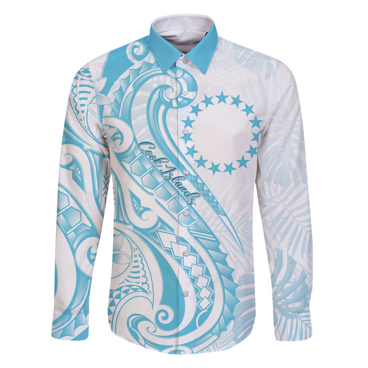 Kia Orana Cook Islands Family Matching Off The Shoulder Long Sleeve Dress and Hawaiian Shirt Moana Plumeria Tropical Waves - Polynesian Pride