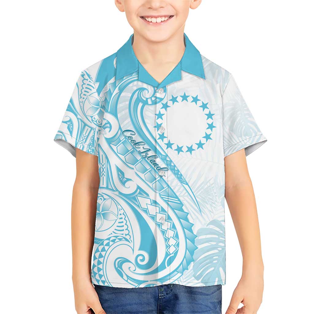 Kia Orana Cook Islands Family Matching Short Sleeve Bodycon Dress and Hawaiian Shirt Moana Plumeria Tropical Waves - Polynesian Pride
