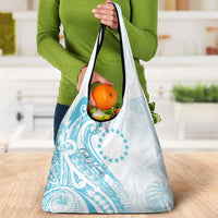 Kia Orana Cook Islands Grocery Bag Moana Plumeria Tropical Waves LT7 - Polynesian Pride