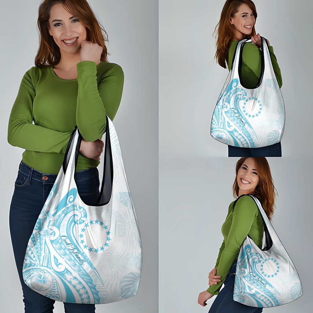 Kia Orana Cook Islands Grocery Bag Moana Plumeria Tropical Waves LT7 - Polynesian Pride