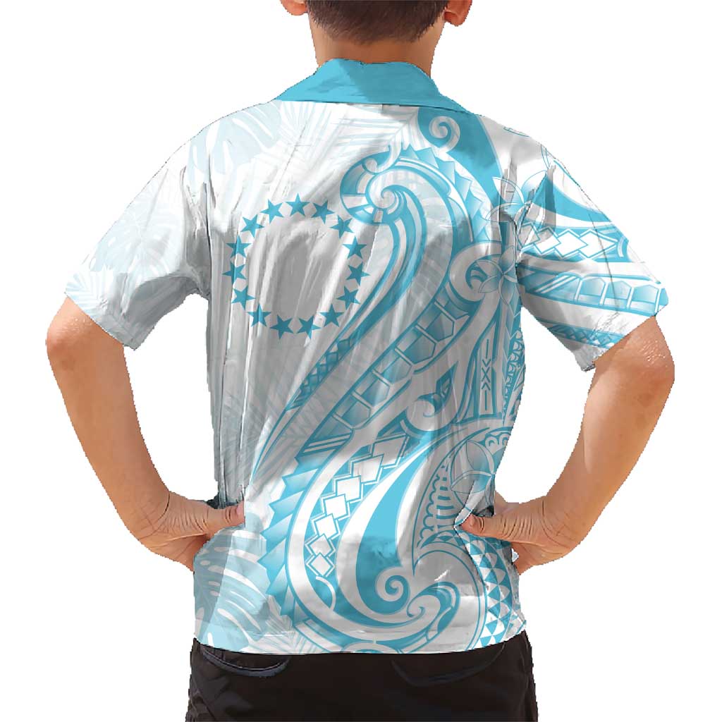 Kia Orana Cook Islands Kid Hawaiian Shirt Moana Plumeria Tropical Waves - Polynesian Pride