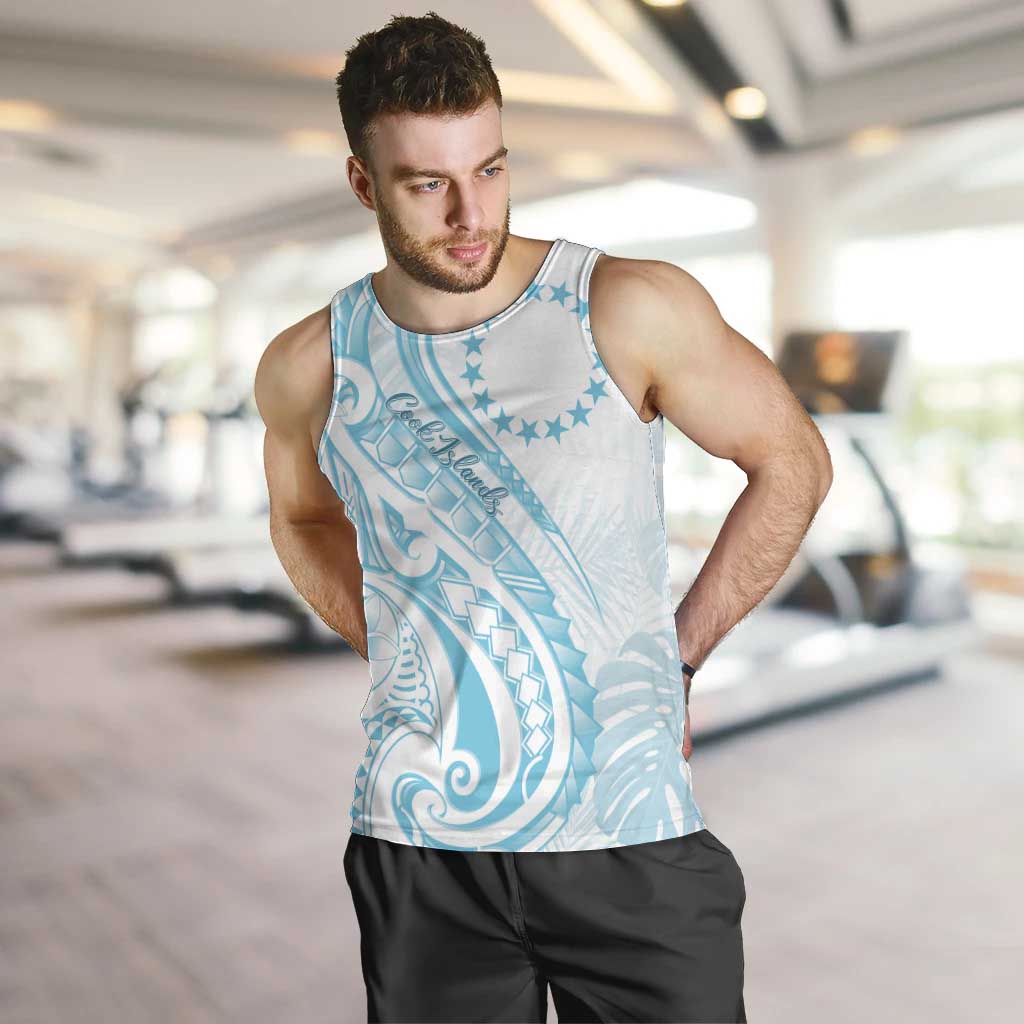 Kia Orana Cook Islands Men Tank Top Moana Plumeria Tropical Waves LT7 Turquoise - Polynesian Pride