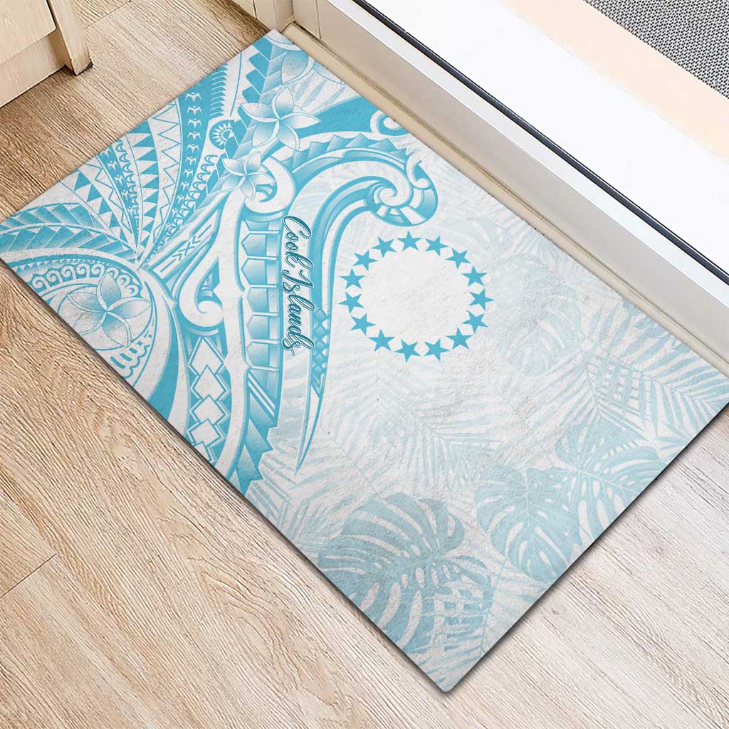 Kia Orana Cook Islands Rubber Doormat Moana Plumeria Tropical Waves LT7 - Polynesian Pride